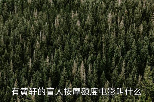 有黃軒的盲人按摩額度電影叫什么