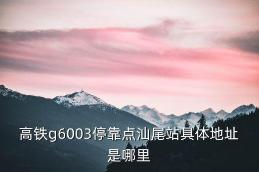 高鐵g6003停靠點汕尾站具體地址是哪里