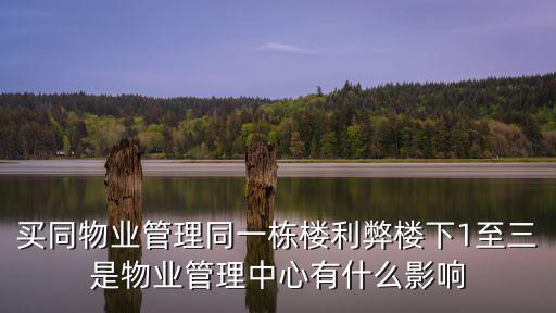 買同物業管理同一棟樓利弊樓下1至三是物業管理中心有什么影響