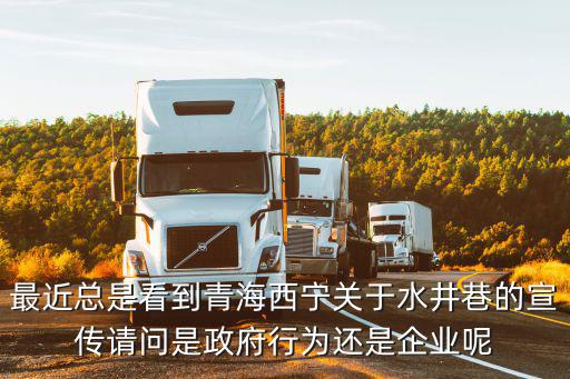 最近總是看到青海西寧關于水井巷的宣傳請問是政府行為還是企業呢