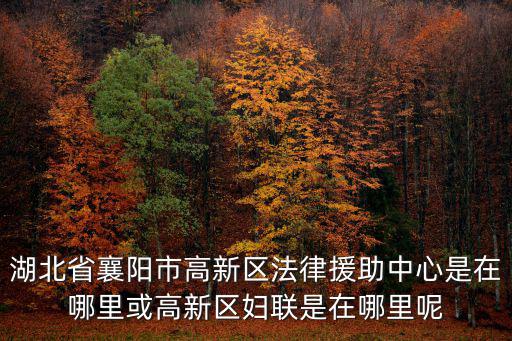 湖北省襄陽(yáng)市高新區(qū)法律援助中心是在哪里或高新區(qū)婦聯(lián)是在哪里呢