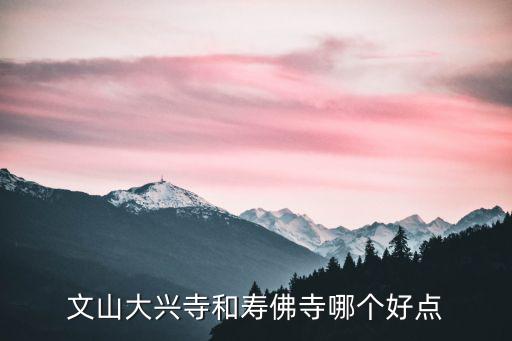 文山大興寺和壽佛寺哪個(gè)好點(diǎn)