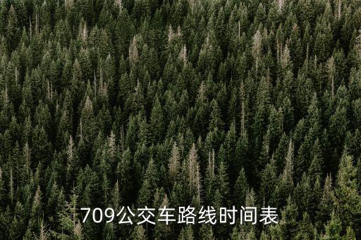 709公交車路線時間表
