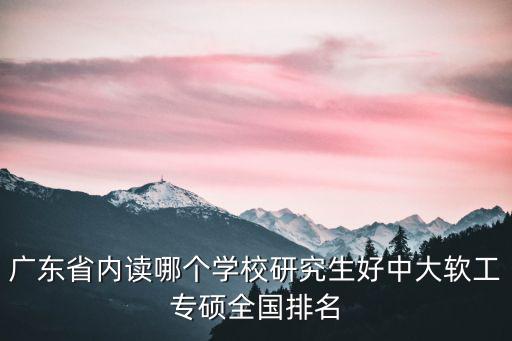 廣東省內(nèi)讀哪個(gè)學(xué)校研究生好中大軟工專碩全國(guó)排名