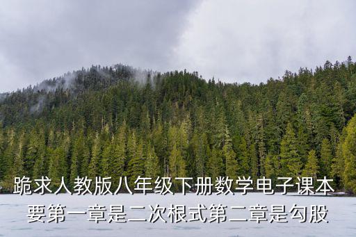跪求人教版八年級下冊數學電子課本 要第一章是二次根式第二章是勾股