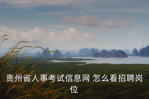 貴州人事招聘，貴州省人事考試信息網 怎么看招聘崗位
