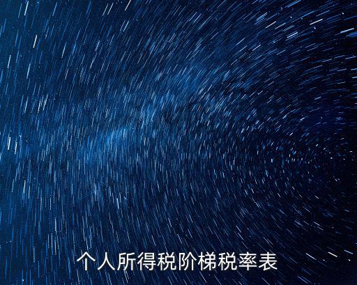 個(gè)人所得稅階梯稅率表