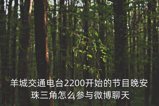 羊城交通電臺(tái)2200開始的節(jié)目晚安 珠三角怎么參與微博聊天