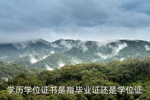 學歷學位證書是指畢業證還是學位證