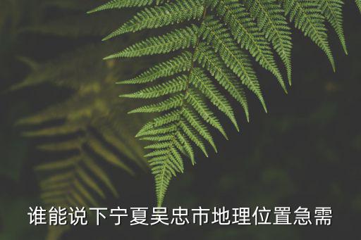 誰能說下寧夏吳忠市地理位置急需