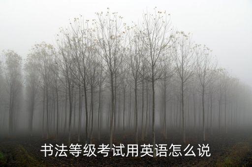 書法等級考試，書法等級考試用英語怎么說