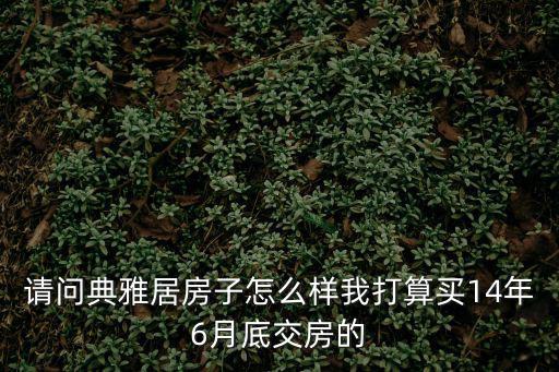 請問典雅居房子怎么樣我打算買14年6月底交房的