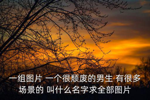 一組圖片 一個很頹廢的男生 有很多場景的 叫什么名字求全部圖片