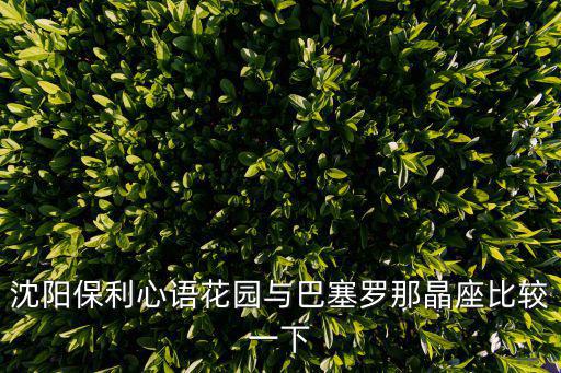 沈陽保利心語花園與巴塞羅那晶座比較一下