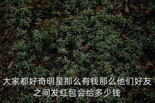 大家都好奇明星那么有錢那么他們好友之間發紅包會給多少錢