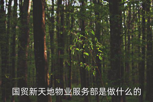 國貿(mào)新天地物業(yè)服務(wù)部是做什么的