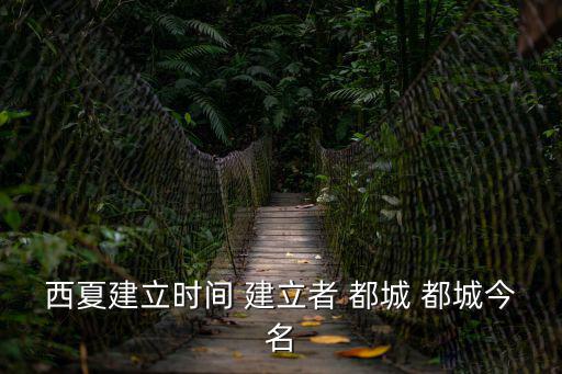 西夏建立時間 建立者 都城 都城今名