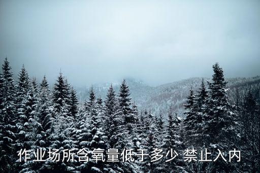 作業場所含氧量低于多少 禁止入內