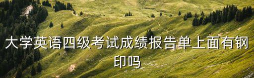大學英語四級考試成績報告單上面有鋼印嗎
