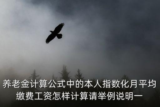 養老金計算公式中的本人指數化月平均繳費工資怎樣計算請舉例說明一