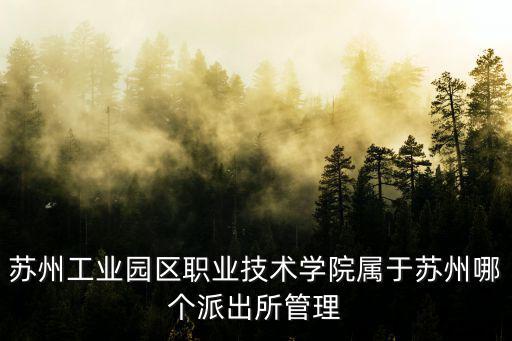 蘇州工業(yè)園區(qū)職業(yè)技術學院屬于蘇州哪個派出所管理