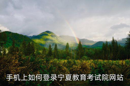 手機上如何登錄寧夏教育考試院網站