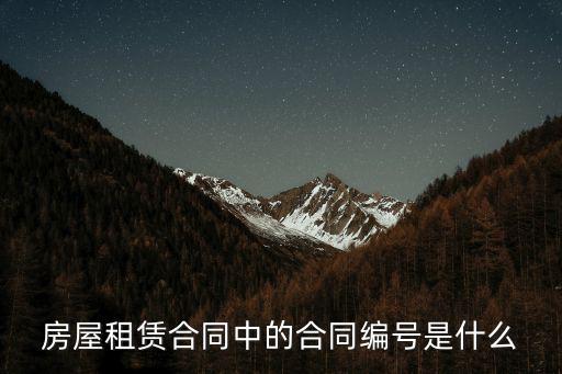房屋租賃合同編號(hào)，房屋租賃合同中的合同編號(hào)是什么