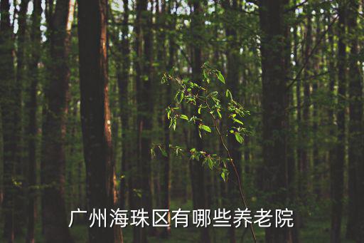 廣州海珠區有哪些養老院