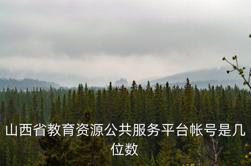 山西省教育資源公共服務平臺帳號是幾位數
