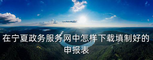 在寧夏政務(wù)服務(wù)網(wǎng)中怎樣下載填制好的申報(bào)表
