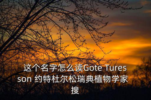 這個名字怎么讀Gote Turesson 約特杜爾松瑞典植物學家  搜
