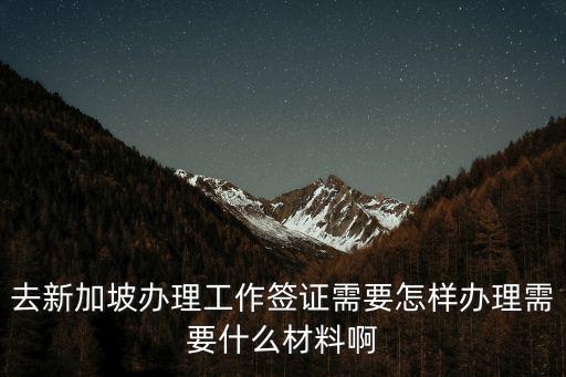去新加坡辦理工作簽證需要怎樣辦理需要什么材料啊