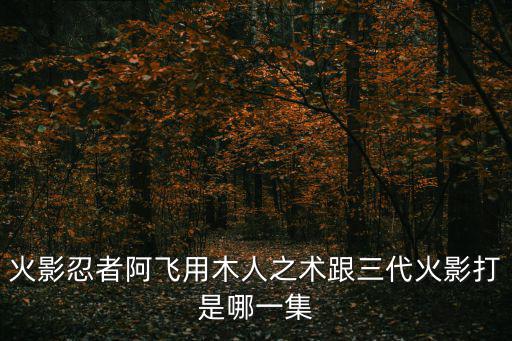 木人之術，火影忍者阿飛用木人之術跟三代火影打是哪一集