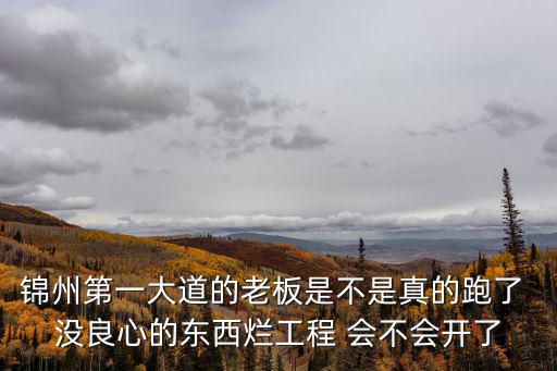 錦州第一大道的老板是不是真的跑了 沒良心的東西爛工程 會不會開了