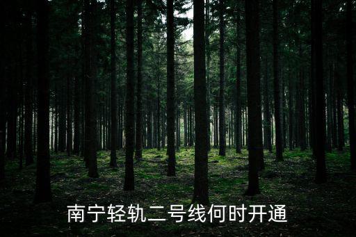 南寧輕軌二號線何時開通