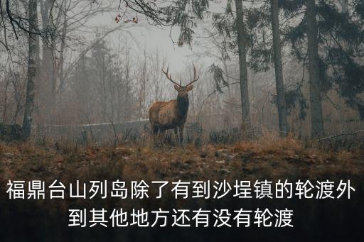 福鼎臺(tái)山列島除了有到沙埕鎮(zhèn)的輪渡外到其他地方還有沒有輪渡