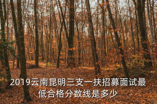 2019云南昆明三支一扶招募面試最低合格分數線是多少