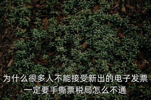 為什么很多人不能接受新出的電子發票一定要手撕票稅局怎么不通