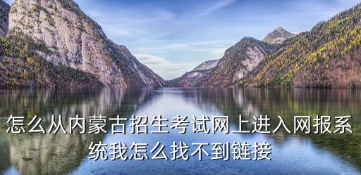 怎么從內蒙古招生考試網上進入網報系統我怎么找不到鏈接