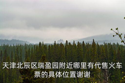 天津北辰區瑞盈園附近哪里有代售火車票的具體位置謝謝