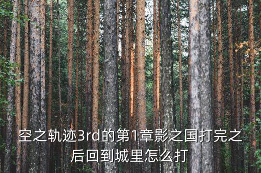 章影，空之軌跡3rd的第1章影之國打完之后怎么打