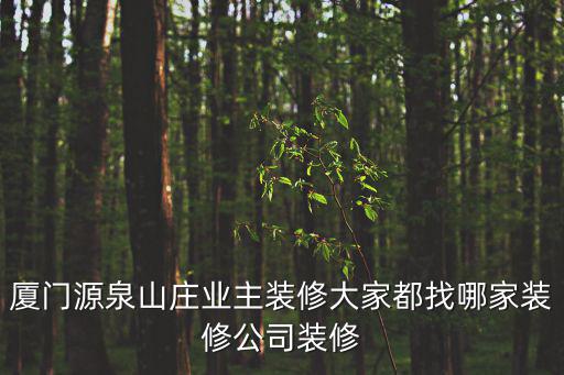廈門源泉山莊業(yè)主裝修大家都找哪家裝修公司裝修