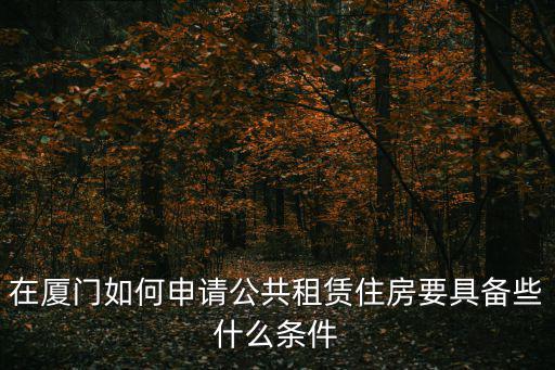在廈門如何申請公共租賃住房要具備些什么條件