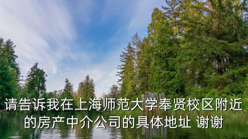 請告訴我在上海師范大學奉賢校區(qū)附近的房產中介公司的具體地址 謝謝