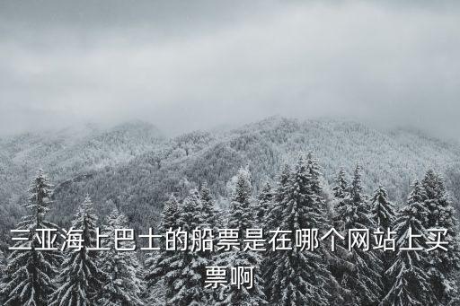 三亞海上巴士的船票是在哪個(gè)網(wǎng)站上買票啊