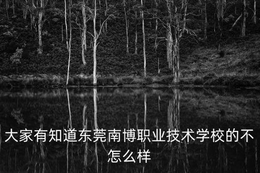 南博職業技術學校，大家有知道東莞南博職業技術學校的不怎么樣