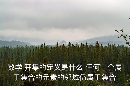 數學 開集的定義是什么 任何一個屬于集合的元素的鄰域仍屬于集合