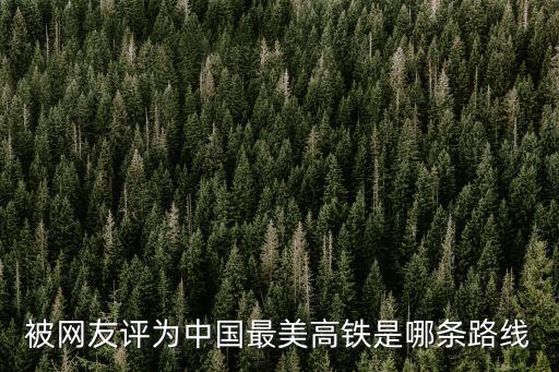 被網(wǎng)友評(píng)為中國(guó)最美高鐵是哪條路線