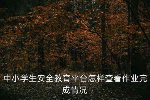 中小學生安全教育平臺怎樣查看作業完成情況