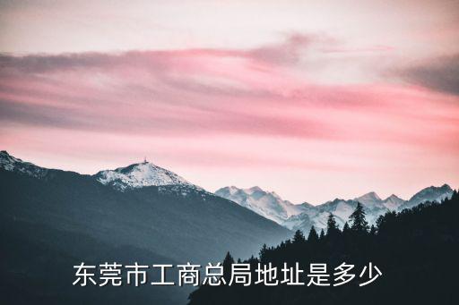 東莞市工商總局地址是多少
